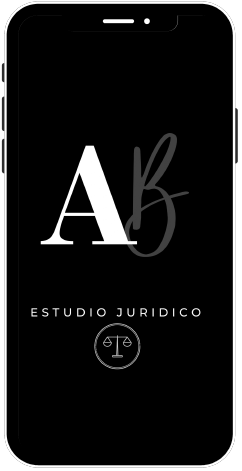 Imagen de celular con logotipo de AB Estudio jurídico