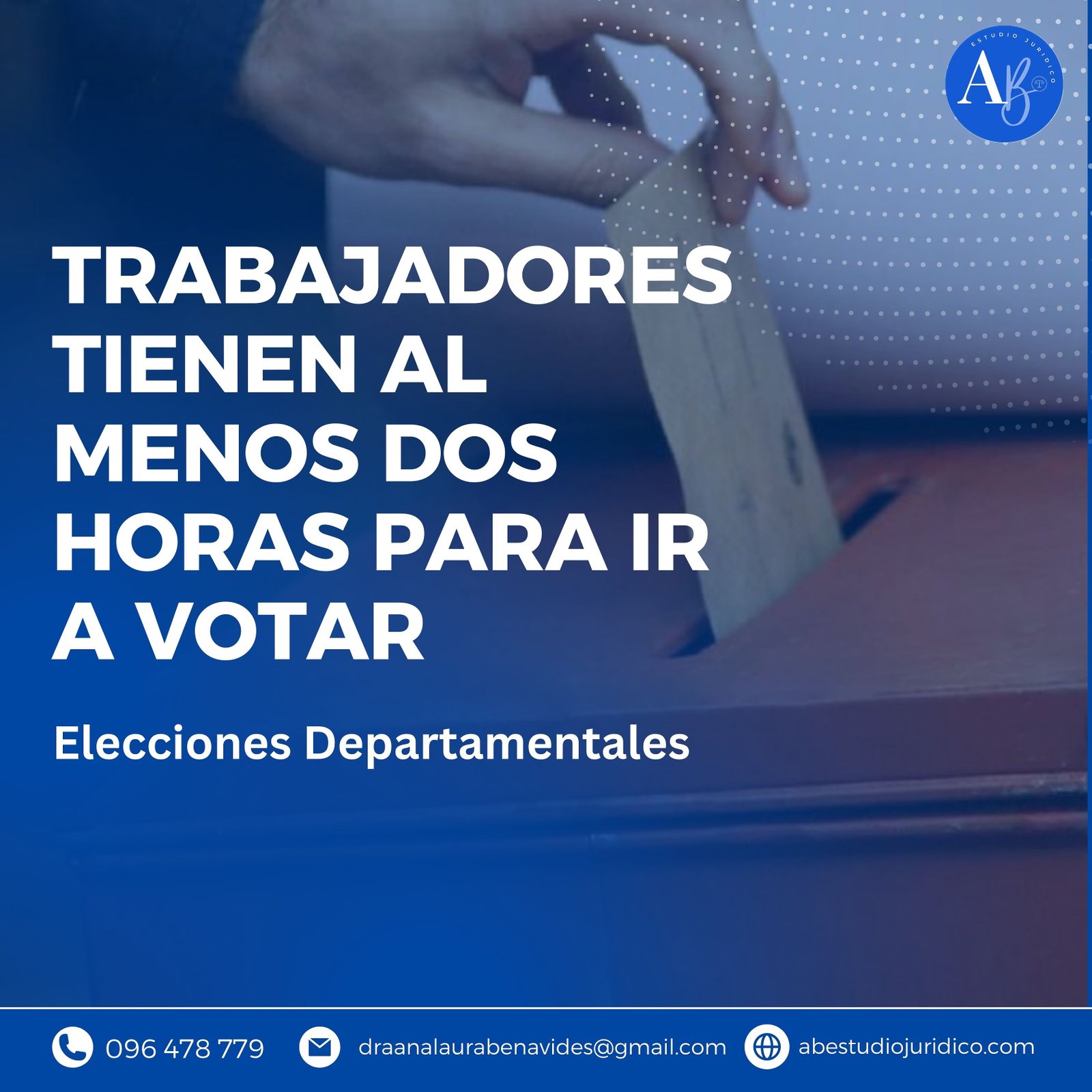 Trabajadores tienen al menos dos horas para ir a votar