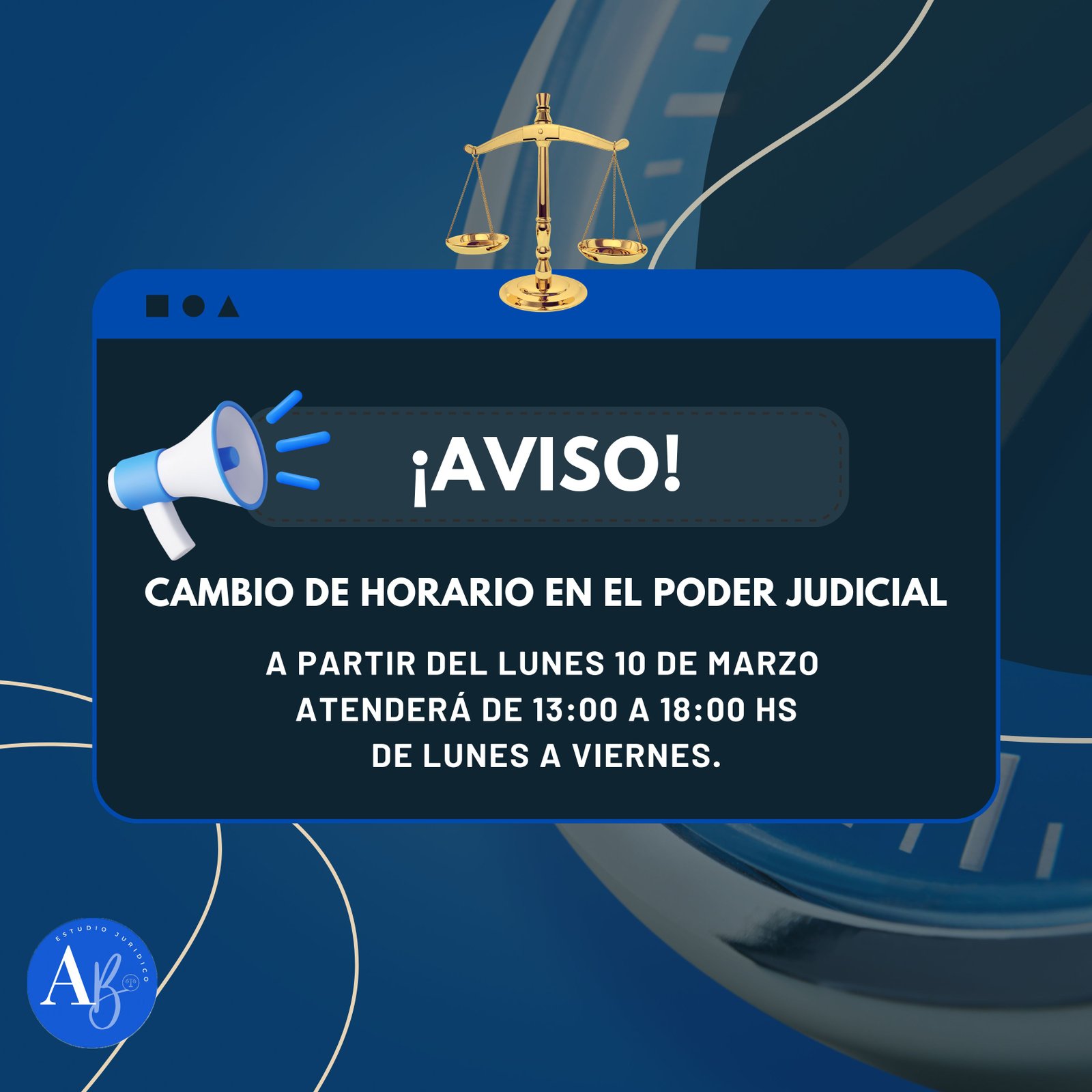Cambio de horario en el Poder Judicial